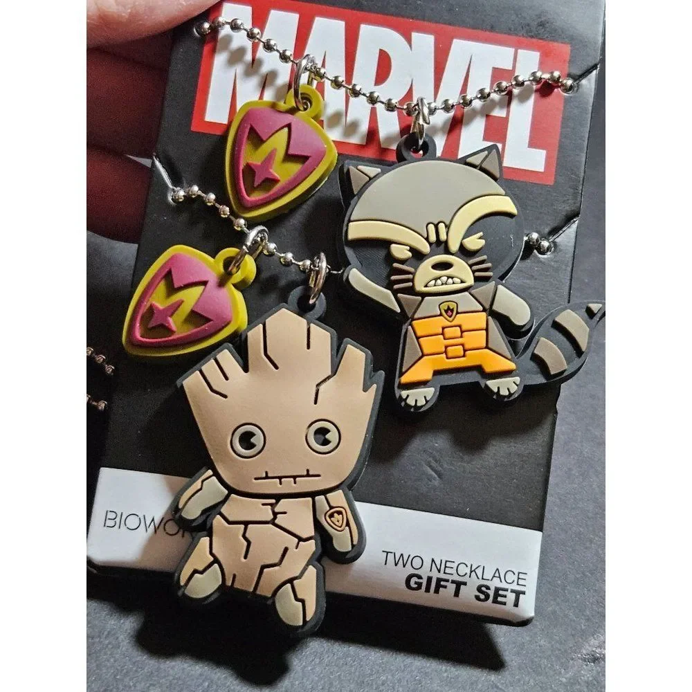 Guardians of the galaxy necklace gift set Groot Rocket Best Friends
